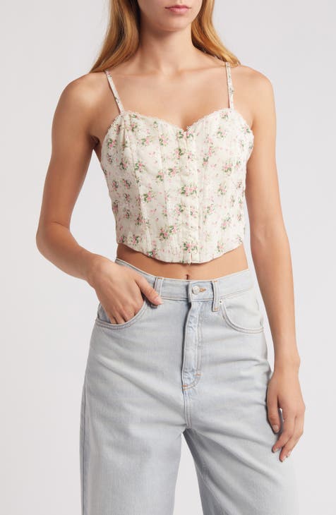 Floral Corset Crop Camisole