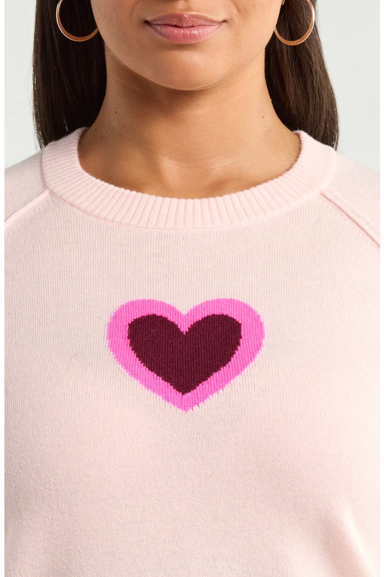 Heart Intarsia Wool & Cashmere Sweater, Alternate, color, PINK LAYERED HEART