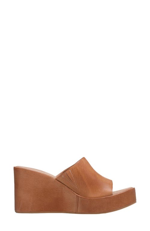 Antelope Bala Platform Wedge Leather Slide Sandal In Taupe