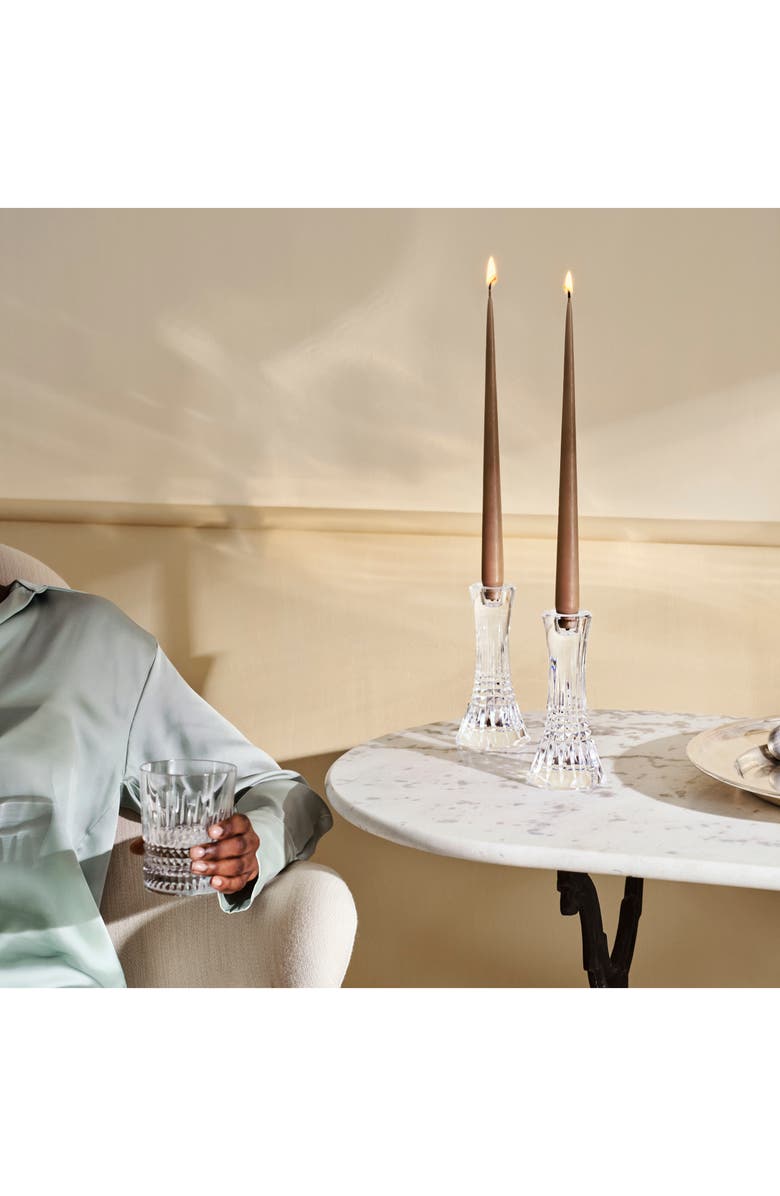 Waterford Lismore Diamond Set of 2 7-Inch Crystal Candlesticks, Alternate, color, 