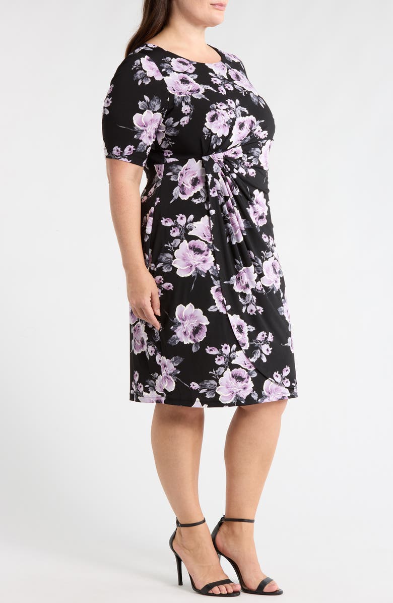 Connected Apparel Mock Wrap Dress, Alternate, color, Lilac