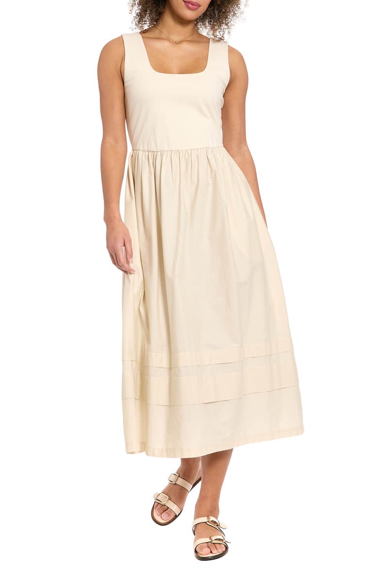 Square Neck Twofer A-Line Dress, Main, color, IVORY/ IVORY