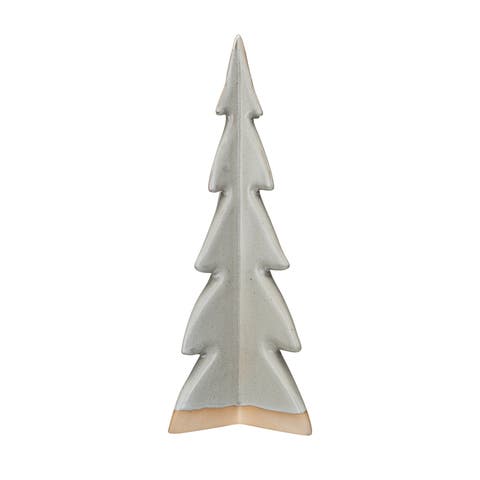 Tall Decorative Stoneware Tree with Reactive Glaze