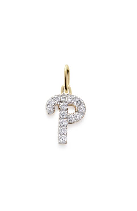 Lab Grown Diamond Initial Pendant Charm