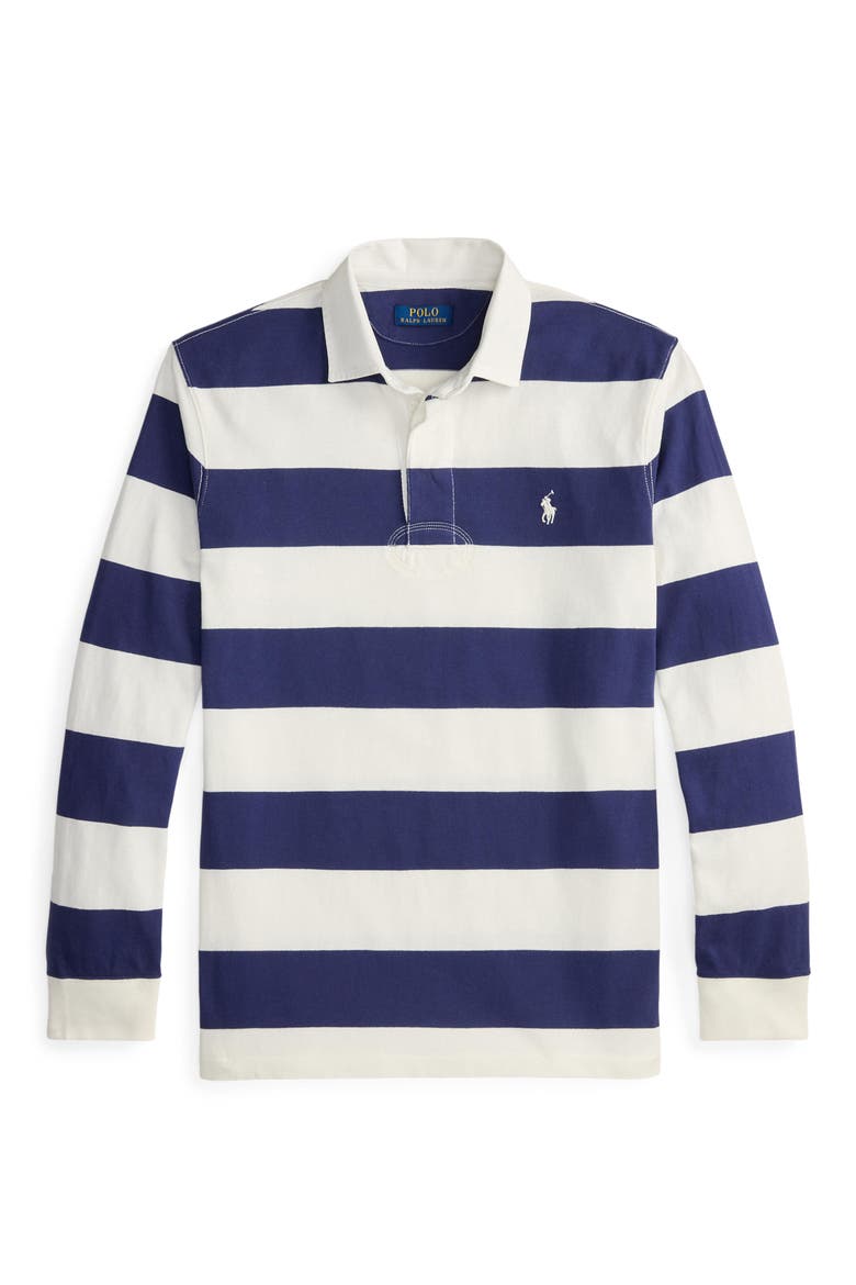 Stripe Long Sleeve Rugby Shirt, Alternate, color, CREAM MULTI