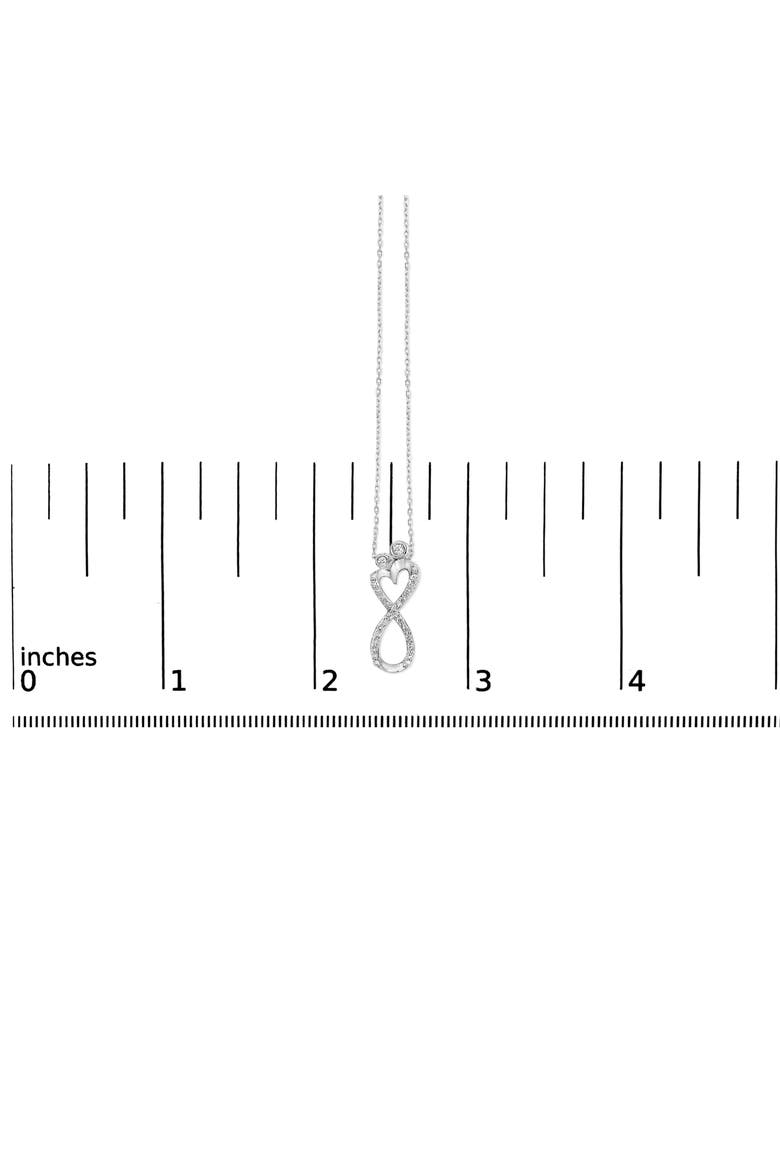 Sterling Silver 1/4 Cttw Diamond Infinity Motif Pendant Necklace, Alternate, color, Silver