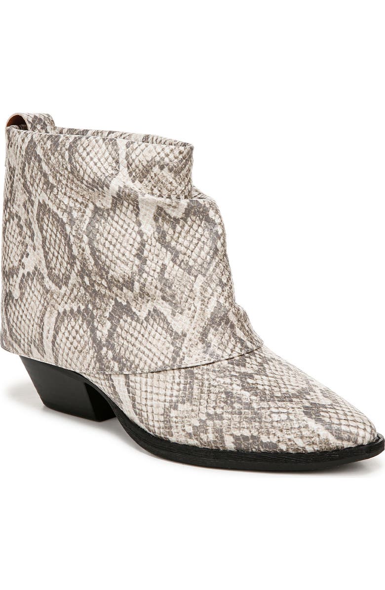 Zodiac Malina Snake Embossed Western Bootie, Main, color, Blkwht Snake