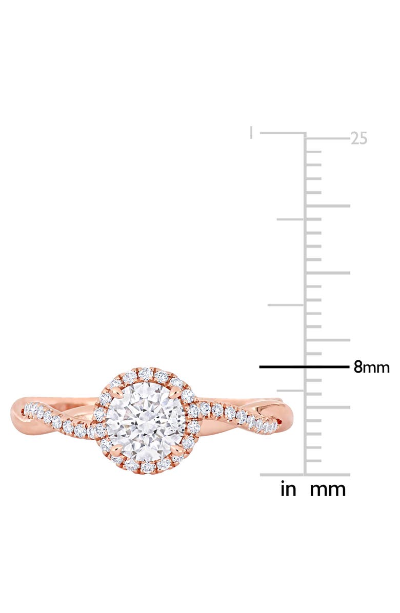 Julianna B. Diamond Crossover Halo Engagement Ring 14k, Alternate, color, 14K Rose Gold