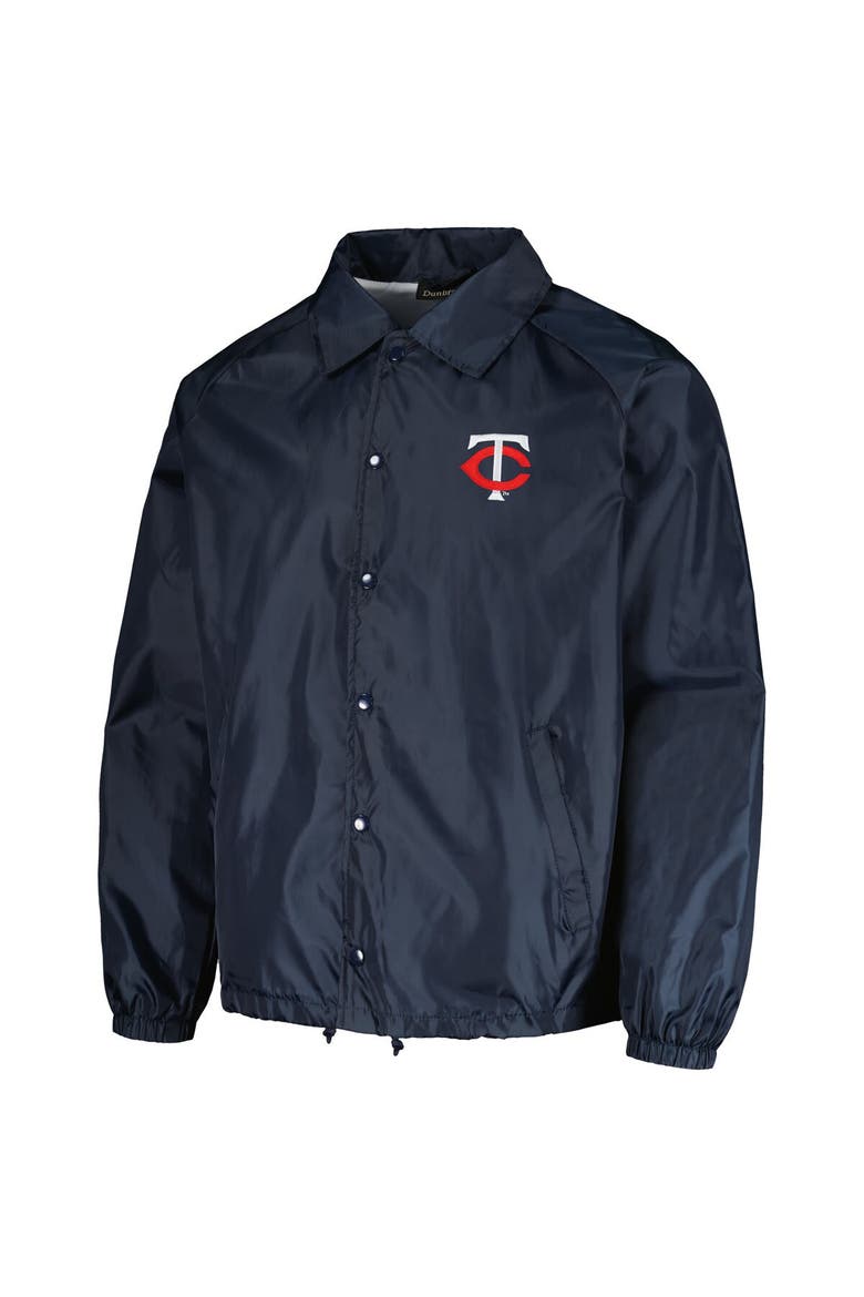 Men's Dunbrooke  Navy Minnesota Twins Coach's Raglan Full-Snap Windbreaker Jacket, Alternate, color, Navy