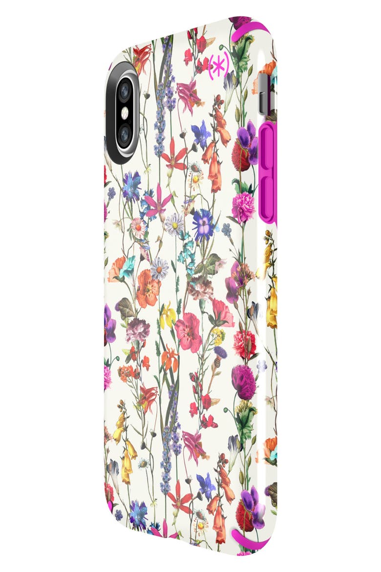 Presidio Inked iPhone X & Xs Case, Alternate, color, WHITEFLOWERS/ LIPSTICK PINK