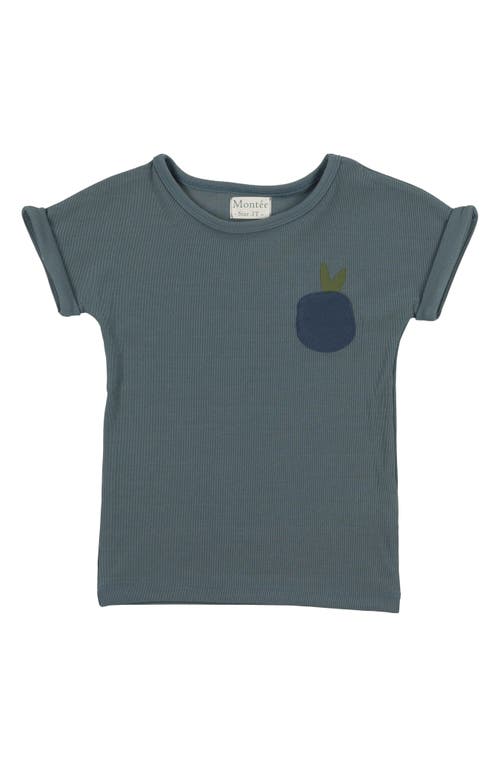 Maniere Manière Kids' Rib Appliqué T-shirt In Green