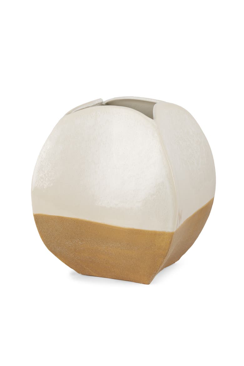 Vania Textured Ceramic Vase, Main, color, White