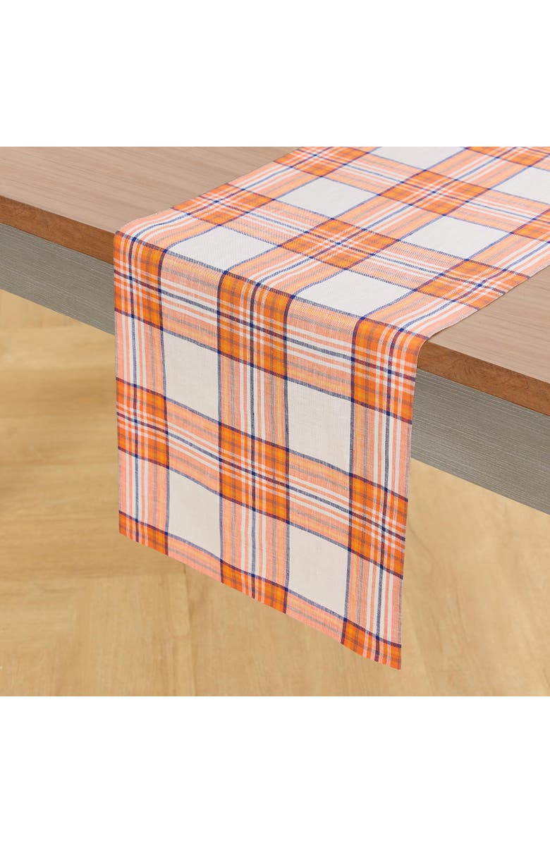 Solino Home Linen Table Runner - Orange Plaid, Main, color, Orange
