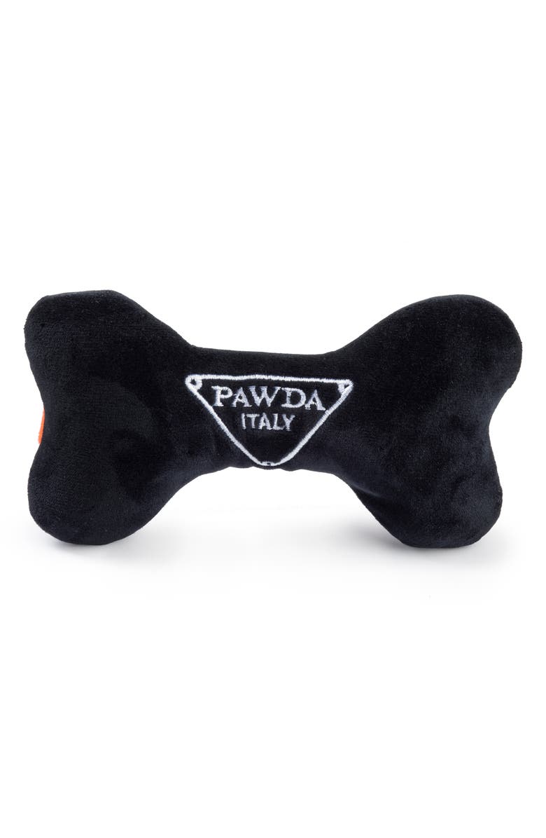 Haute Diggity Dog Pawda Bone Squeaker Toy, Alternate, color, Black Orange