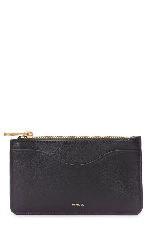 Vince Leather Card Case In Brown
