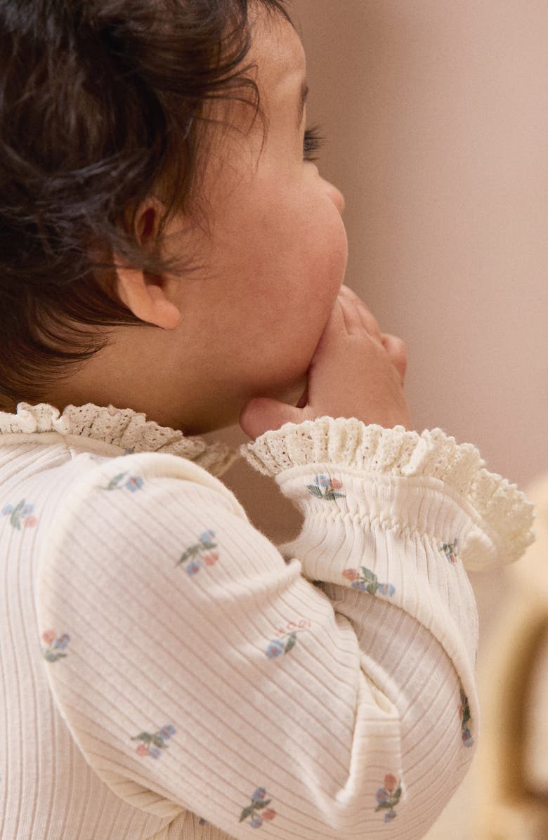 MORI Floral Crochet Accent Rib Romper, Alternate, color, 