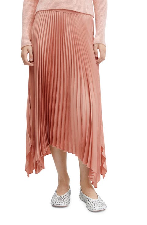Handkerchief Hem Pleated Skirt
