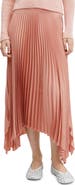 MANGO Handkerchief Hem Pleated Skirt