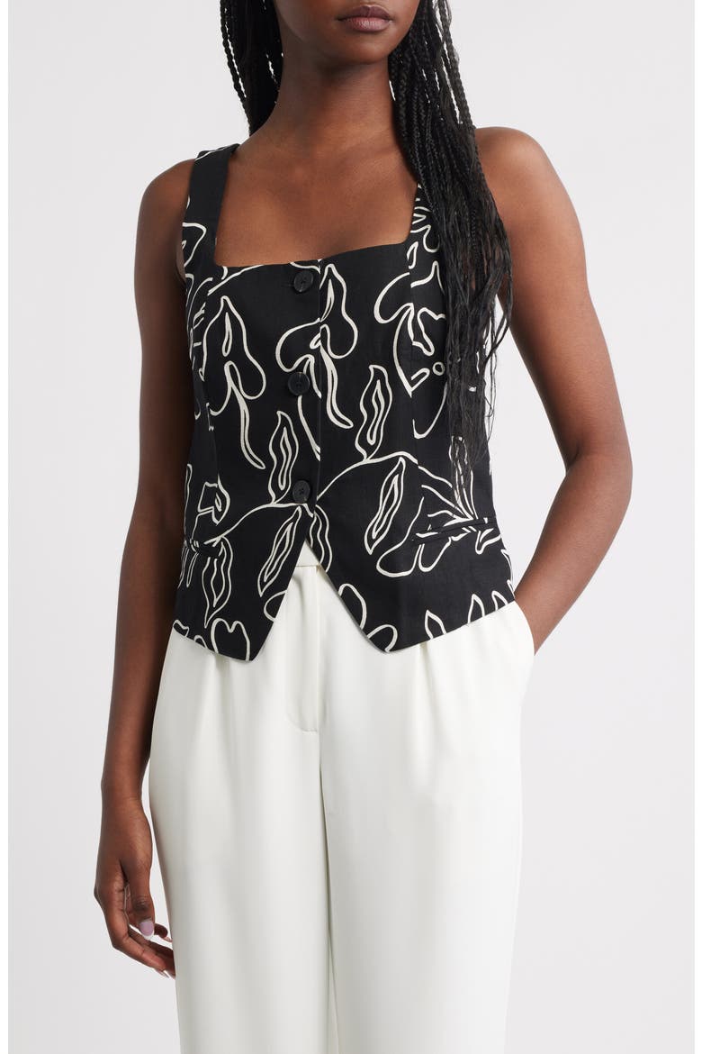Liza Square Neck Sleeveless Top, Main, color, BLACK