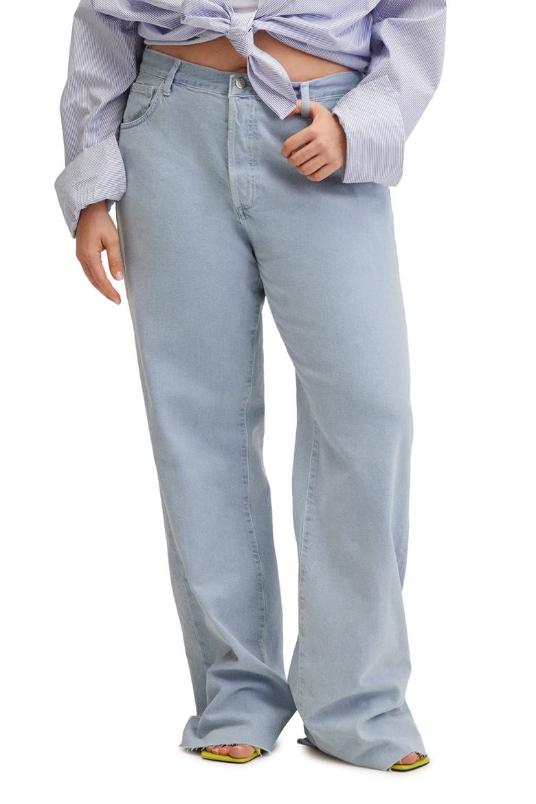 High Waist Nonstretch Wide Leg Jeans, Alternate, color, SKY BLUE
