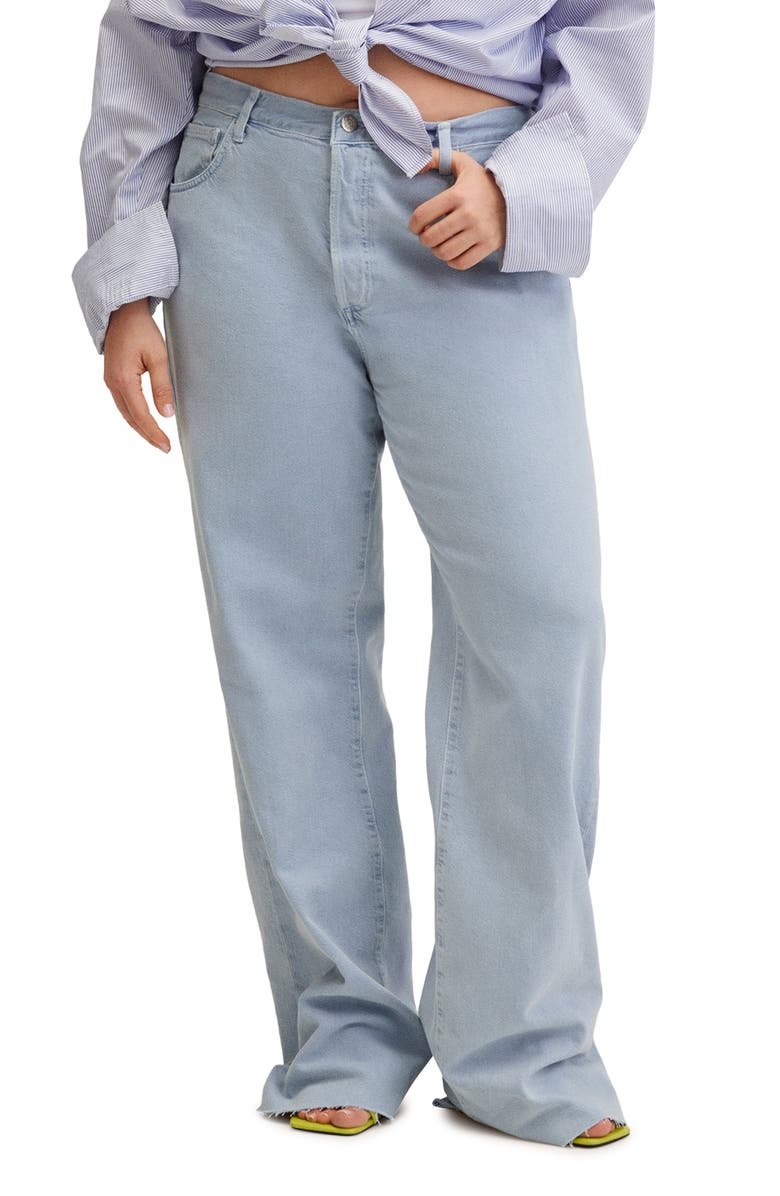 MANGO High Waist Nonstretch Wide Leg Jeans, Alternate, color, 