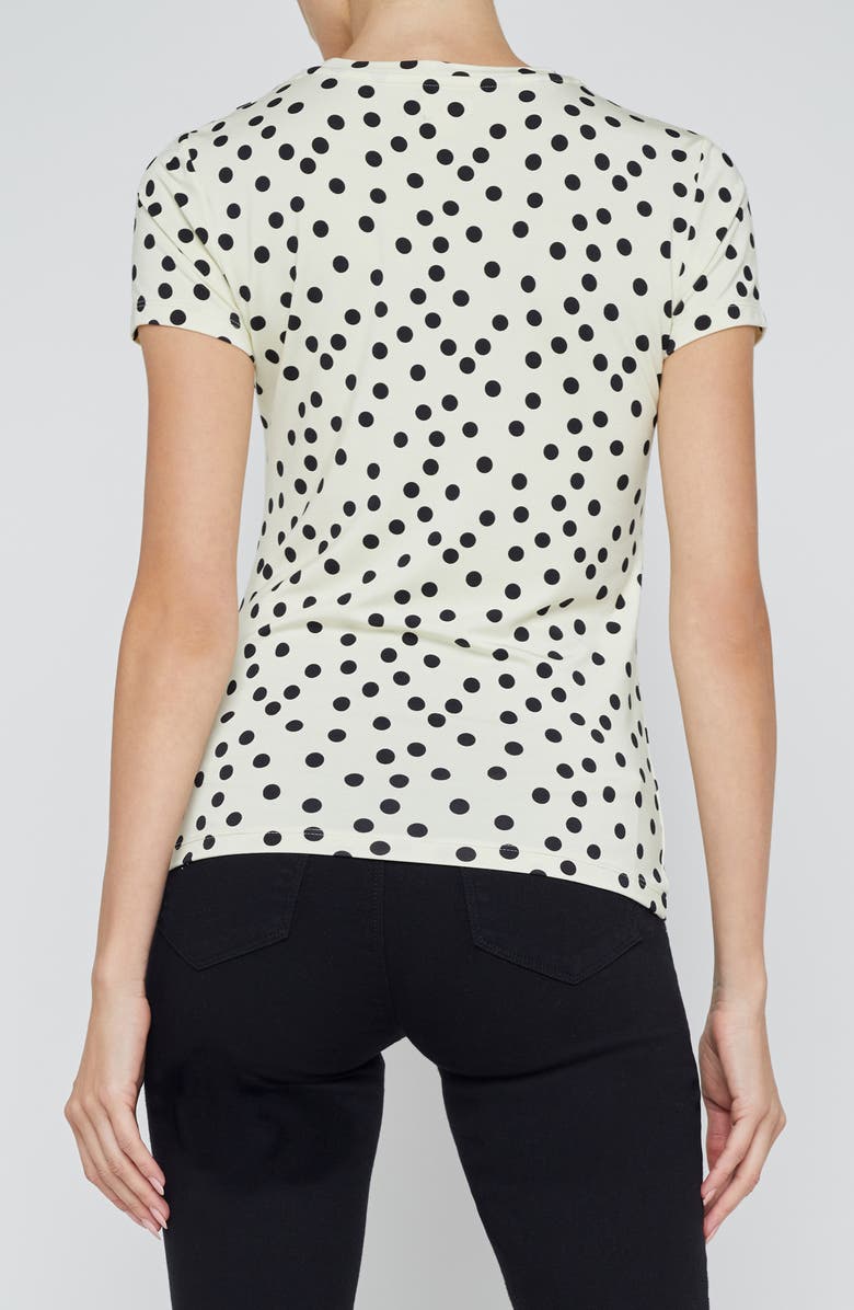 L'AGENCE Ressi Dot Stretch Top, Alternate, color, Ecru/ Black Polka Dot