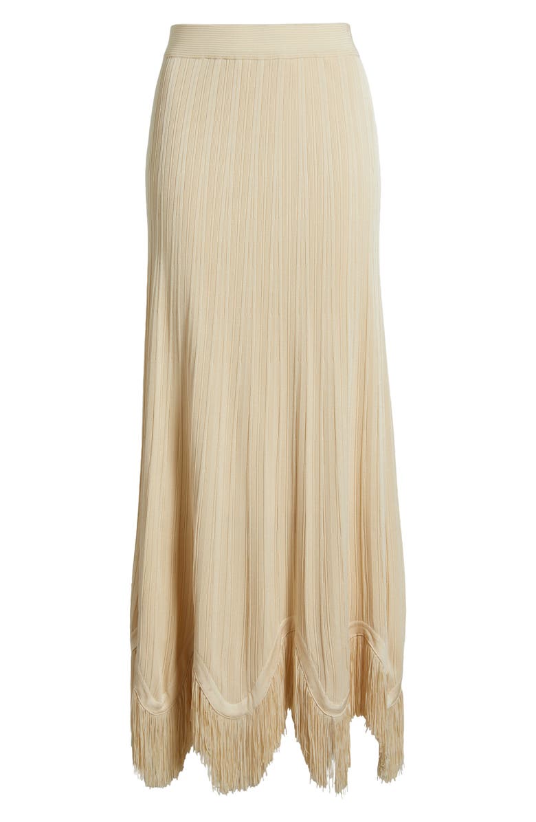 Misook x Lani Lynn Fringe Knit Skirt, Alternate, color, Pearl
