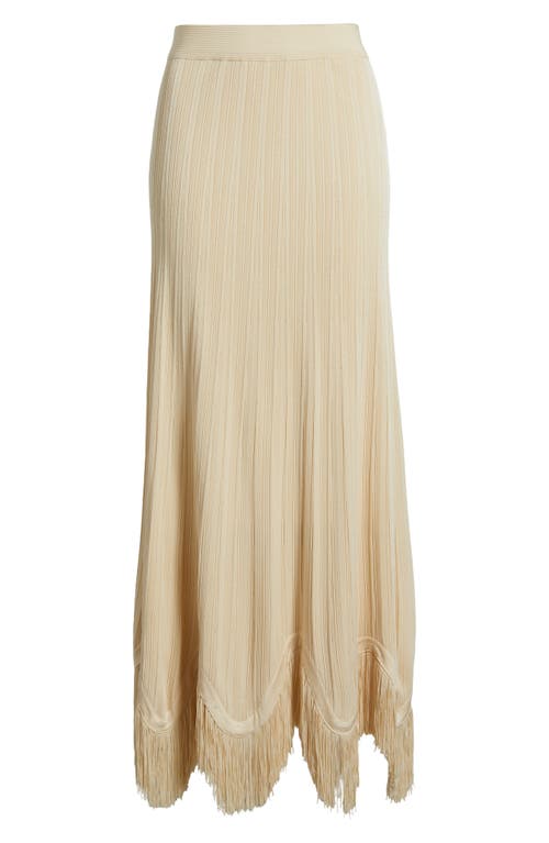Misook X Lani Lynn Fringe Knit Skirt In White