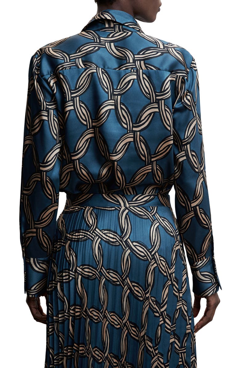 MANGO Print Satin Blouse, Alternate, color, 