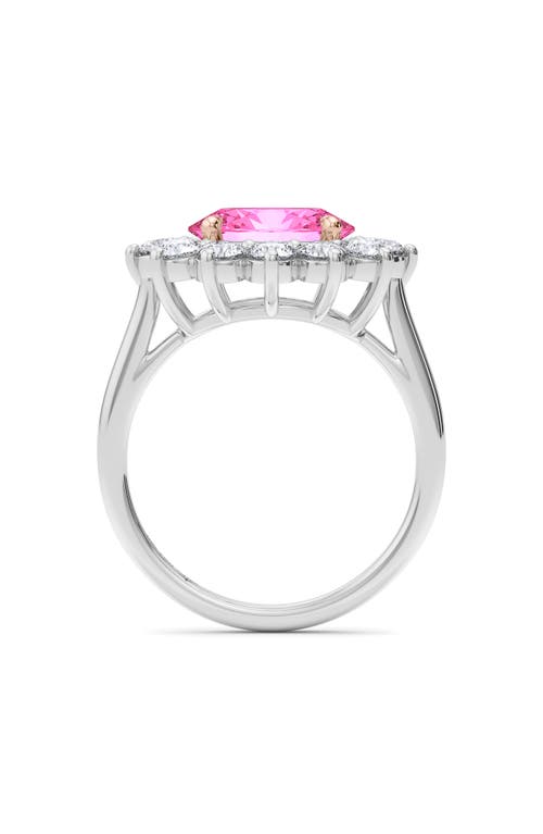 Hautecarat Princess Cut Lab Grown Diamond Engagement Ring In Blue