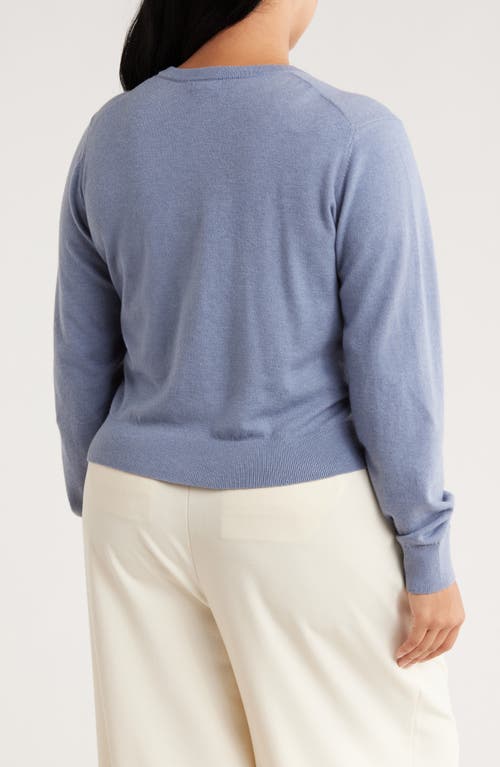Nordstrom Rack Crewneck Button Front Cardigan In Blue