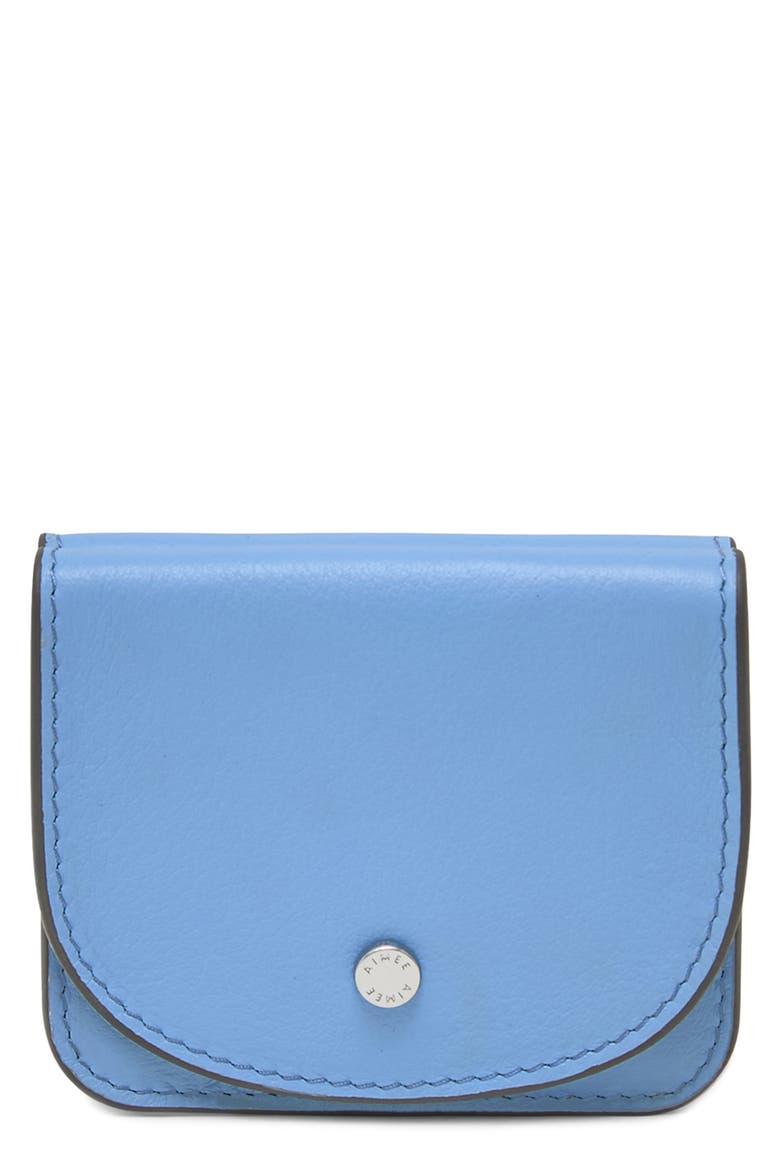 Pucker Up Leather Card Case, Main, color, PURE BLUE