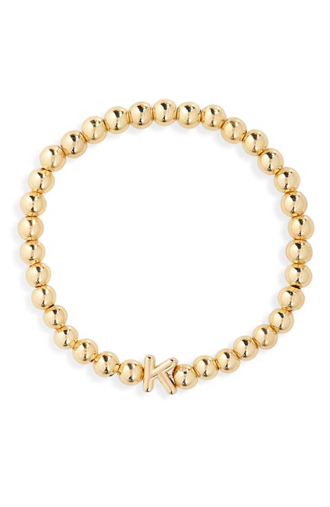 Pisa Initial Beaded Stretch Bracelet