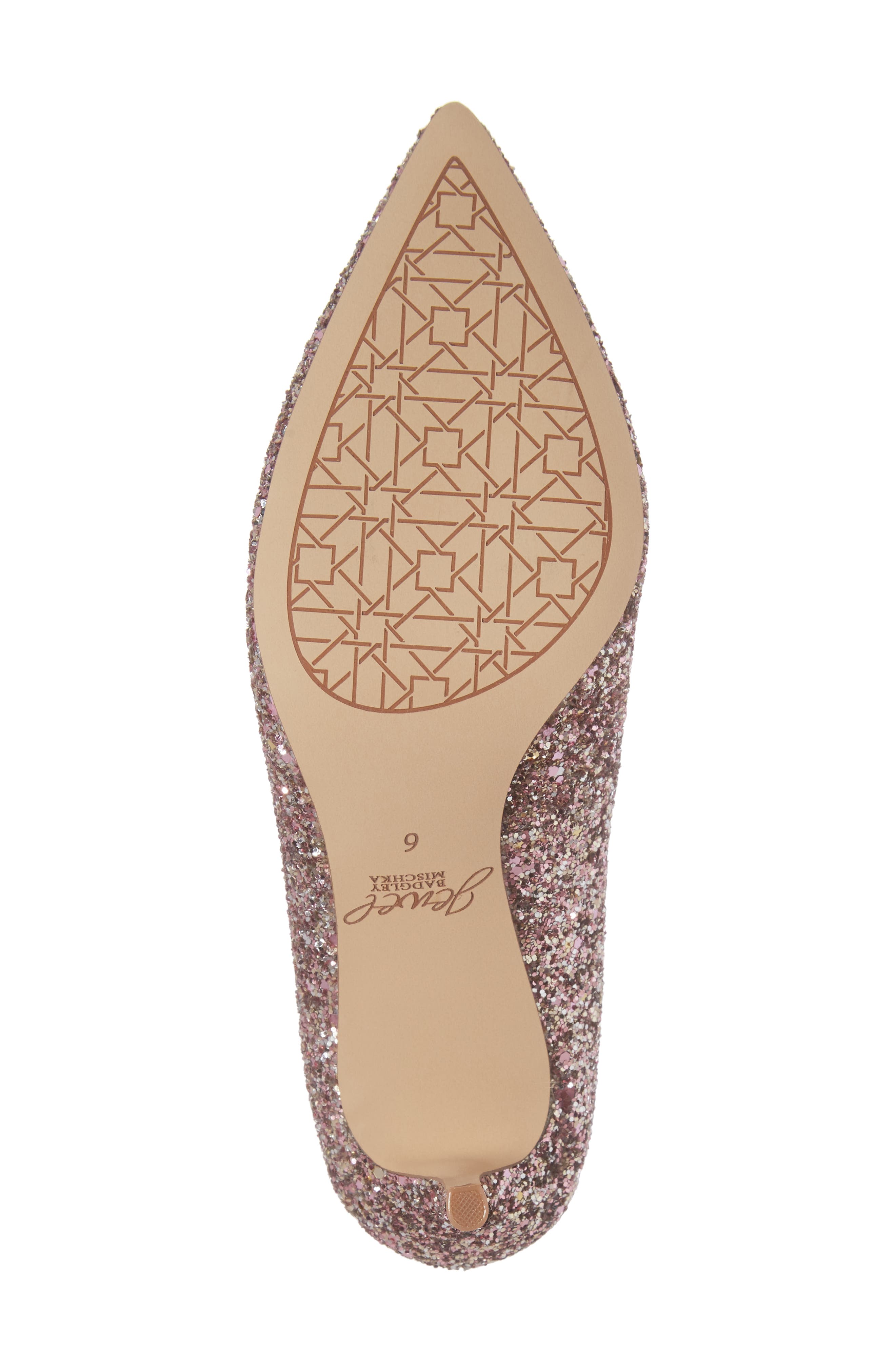 Lyla Glitter Pointy Toe Pump, Alternate, color, ROSE GOLD