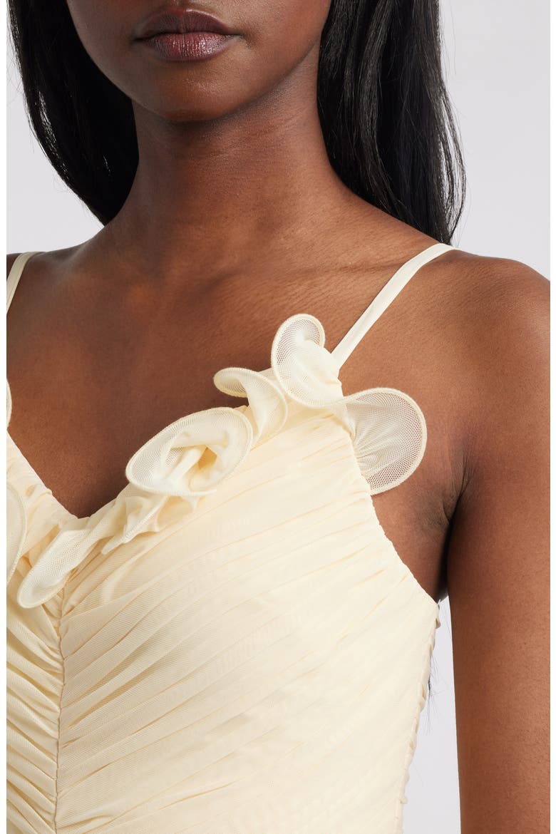 Ruffle Ruched Midi Dress, Alternate, color, YELLOW