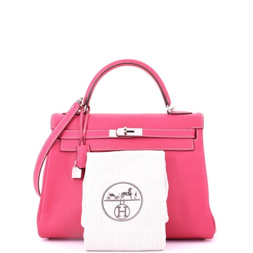 Pre-owned Hermes Hermes Kelly Handbag Pink Epsom With Palladium Hardware 32