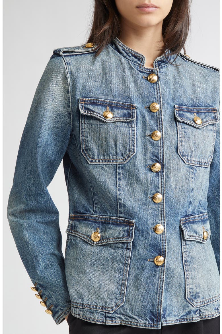 Geraldine Denim Jacket, Alternate, color, SIMON WASH