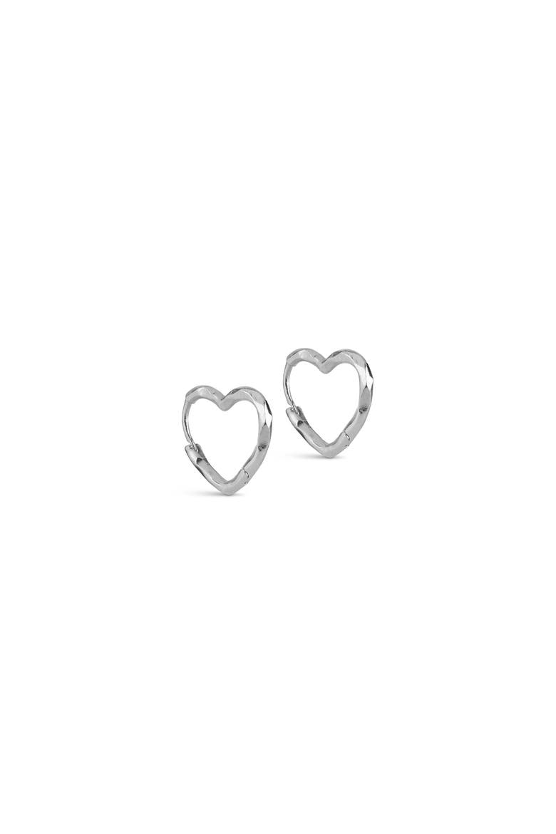 Organic Heart Small Hoops, Main, color, Silver
