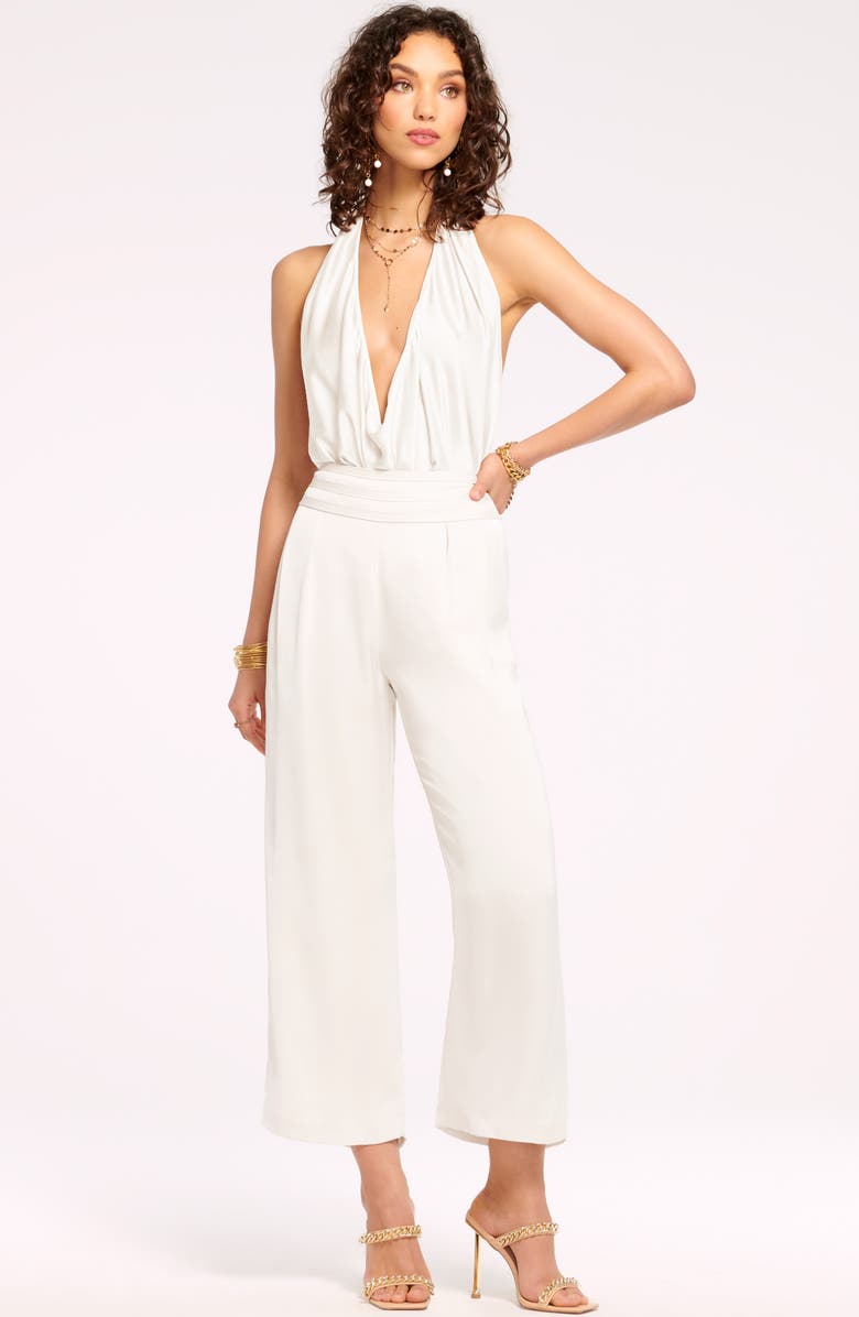 Ramy Brook Joss Crop Satin Pants, Alternate, color, Ivory