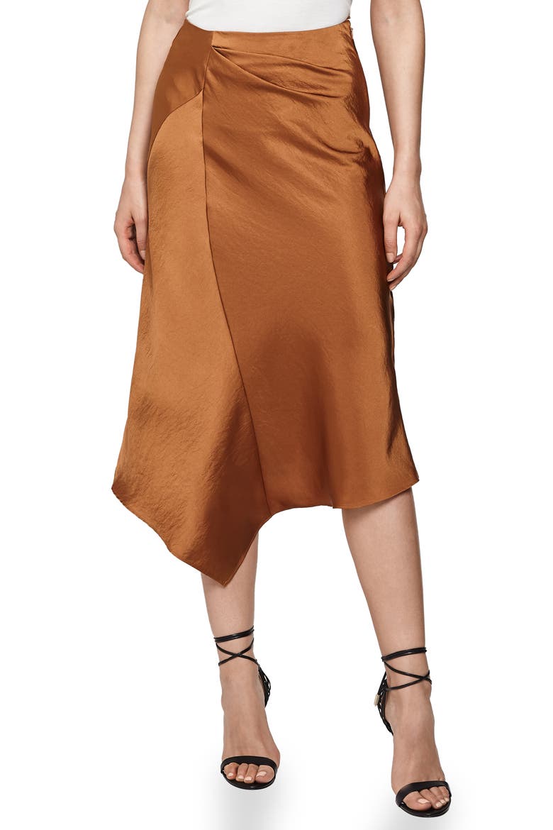 Asymmetrical Skirt, Main, color, CINNAMON