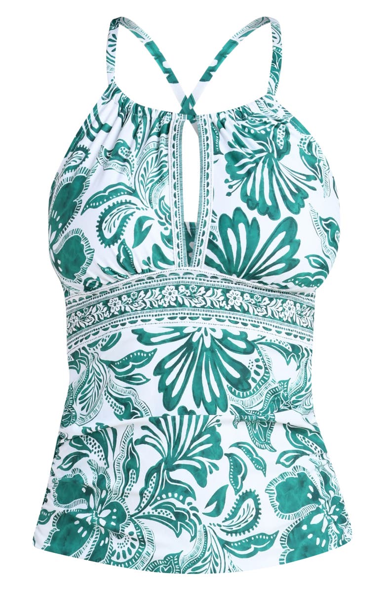 La Blanca Botanical Brocade Keyhole Tankini Top, Alternate, color, Jungle