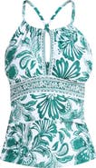 La Blanca Botanical Brocade Keyhole Tankini Top
