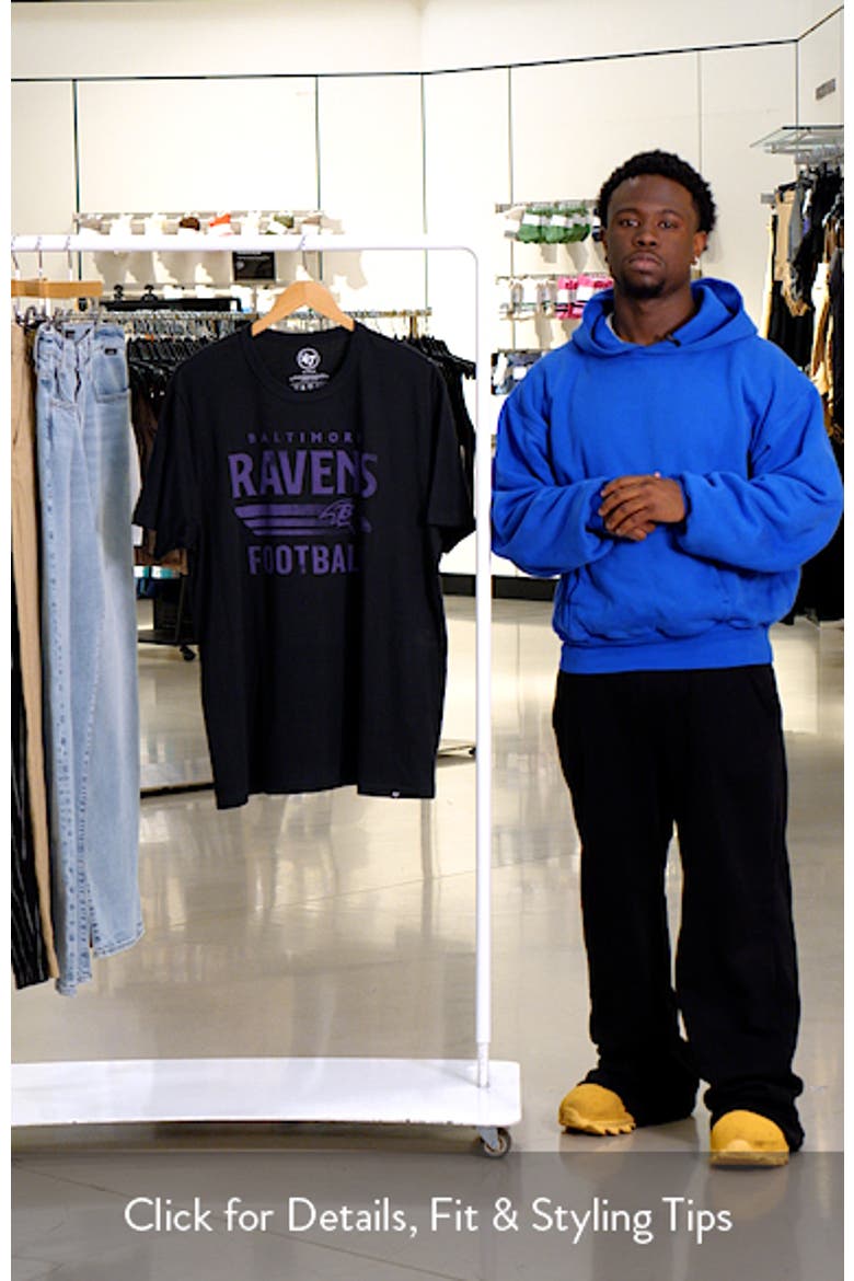 Men's '47 Black Baltimore Ravens Wordmark Rider Franklin T-Shirt video