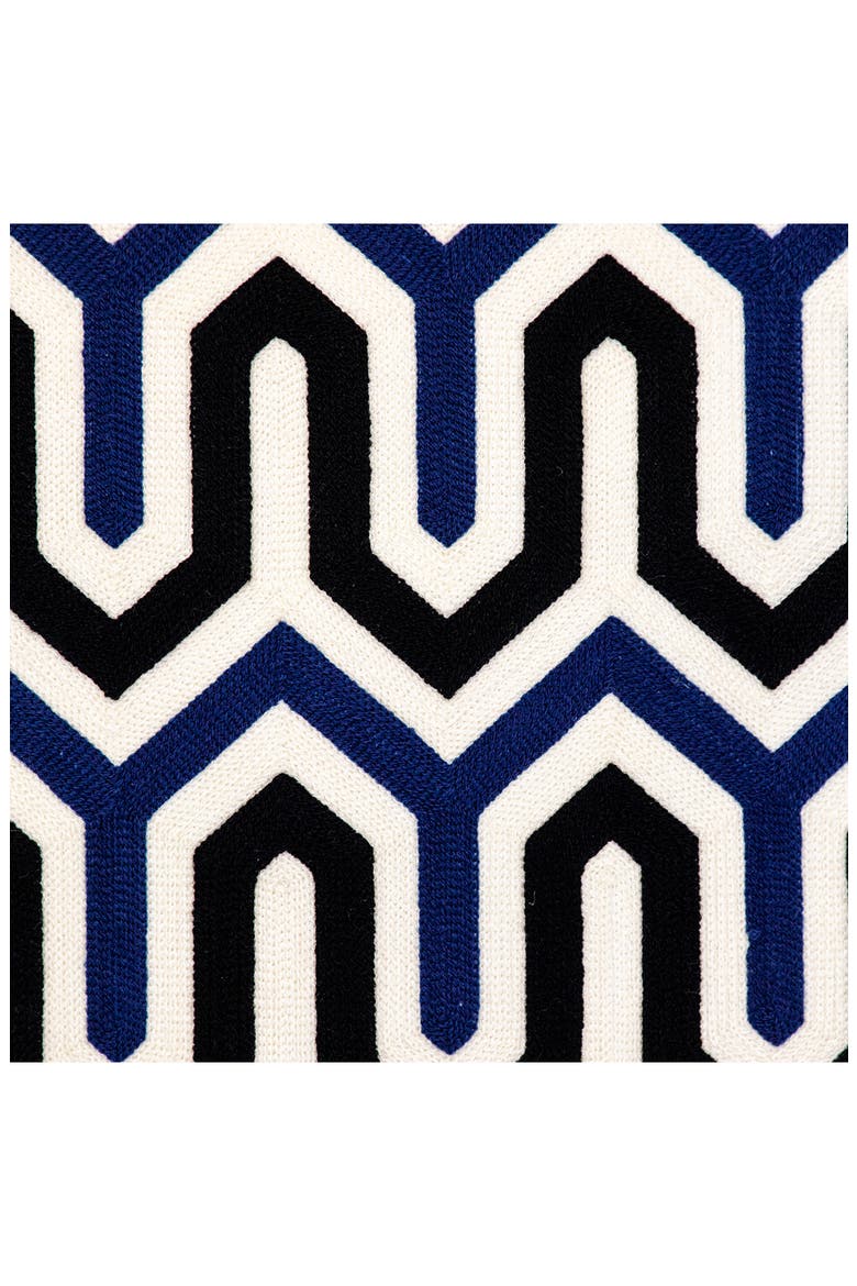Machu Embroidered Throw Pillow, Alternate, color, BLUE WHITE BLUE