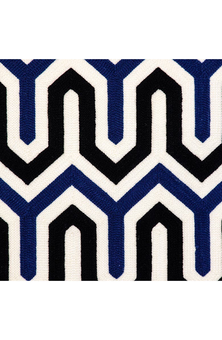 PARKLAND COLLECTION Machu Embroidered Throw Pillow, Alternate, color, Blue White Blue