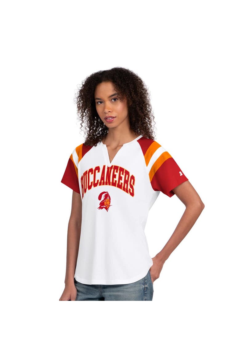 Women's Starter  White Tampa Bay Buccaneers Game On Notch Neck T-Shirt, Main, color, White