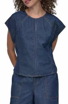 DKNY Seamed Denim Top