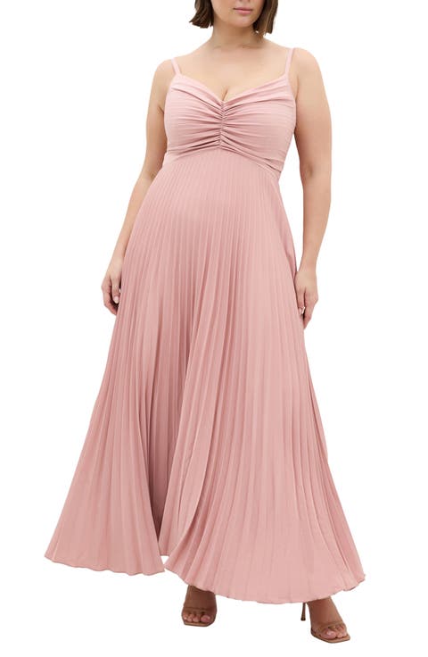 Ariana Pleated Sleeveless Dress (Plus)