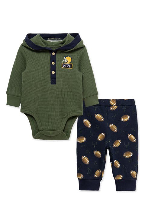 Kids' Football Hooded Bodysuit & Pants Set