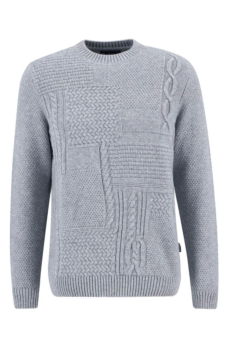 Barbour Casey Textured Wool & Cotton Crewneck Sweater, Alternate, color, Grey Marl